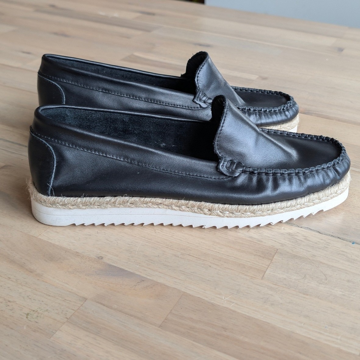 Leonardo Black Leather Loafers Made In Italy Womens Size 38 Us 8 — image 6 of 8